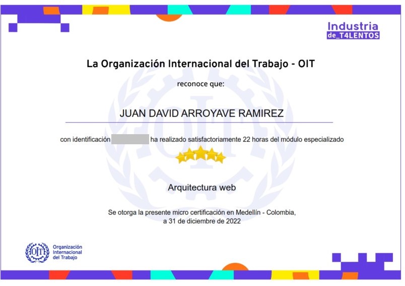 Web Architecture Certificate